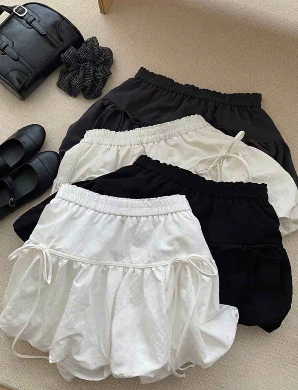  Chân Váy Vải Molorda Bí Thắt Nơ Lưng Chun XONXEN SHOP Mã 606279 
