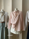  Áo Sơ Mi Nữ Sọc Thêu Ngựa Dễ Thương XONXEN SHOP Mã A758 