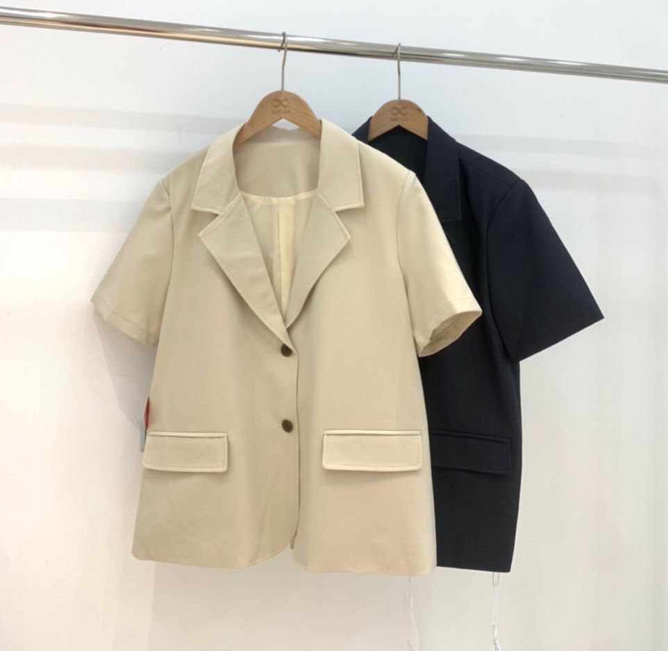  Áo Khoác Blazer Miss Ngắn Tay 2 Nút Túi Nắp Mã W353 