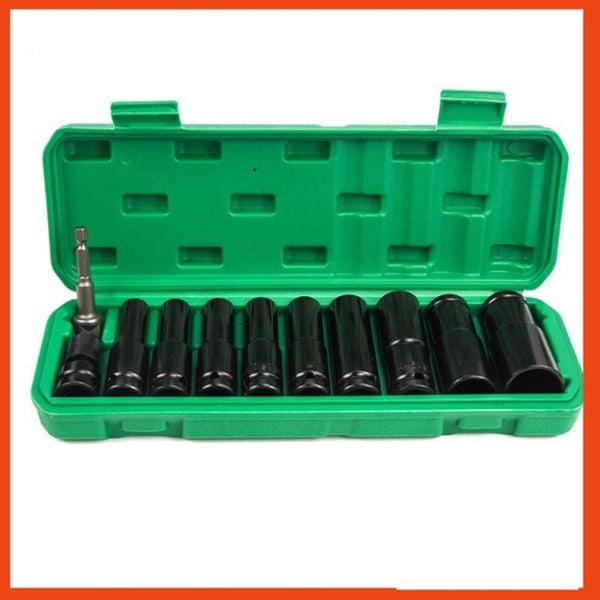 Bộ đầu khẩu siết bulong 10 chi tiết, Bộ đầu khẩu 8-24mm, Bộ khẩu mở ốc vít, Bộ khẩu siết bulong 10 món, Bộ khẩu 1/2 inch, Bộ mở ốc 10 món, bộ khẩu máy siết bulong hơi, Bộ khẩu bulong pin