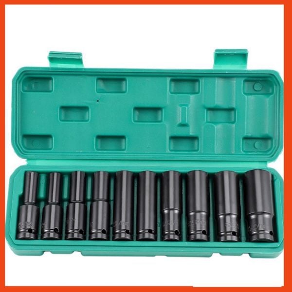 Bộ đầu khẩu siết bulong 10 chi tiết, Bộ đầu khẩu 8-24mm, Bộ khẩu mở ốc vít, Bộ khẩu siết bulong 10 món, Bộ khẩu 1/2 inch, Bộ mở ốc 10 món, bộ khẩu máy siết bulong hơi, Bộ khẩu bulong pin