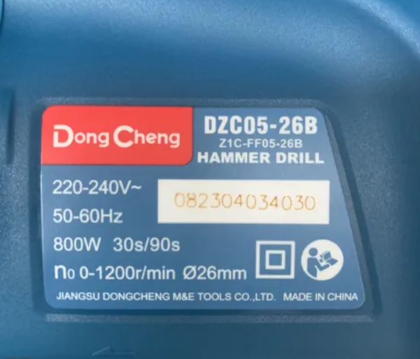 Máy Khoan Bê Tông Dongcheng DZC05-26B, Khoan Búa Dongcheng 05-26, Khoan Đục Dongcheng