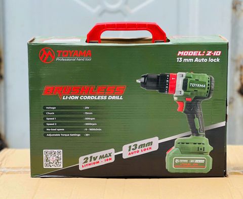 Khoan Toyama pin 21v đầu kẹp 13mm, Bộ khoan 21V đầu 13mm, Khoan Toyama 21V, Khoan bộ 21v Makita, Khoan pin Bosch