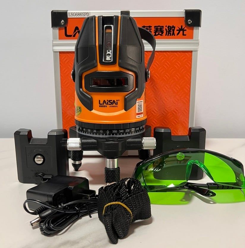  Máy Cân Mực Laser Laisai LSG686PD, Máy Bắn Cốt Laisai, Máy cân bằng Laisai, Máy thăng bằng 5 tia Laisai 