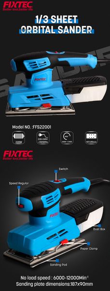 Máy chà mịn FIXTEC FFS22001 Công suất 240W
