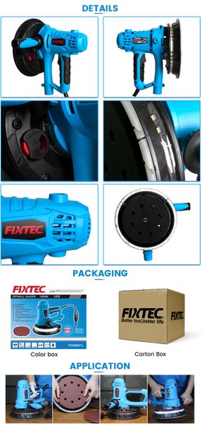 Máy chà tường FIXTEC FDS08001, Máy chà tường có đèn, Máy chà nhám tường,