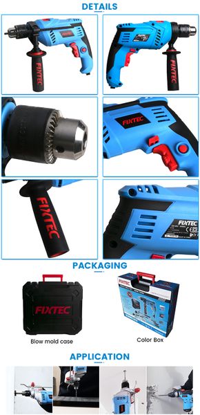 Máy Khoan Điện Fixtec FID60003 600W, Máy khoan Đầu kẹp 13mm, Máy khoan búa gia đình