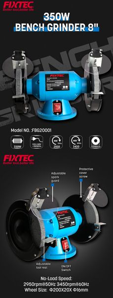 Máy mài 2 đá FIXTEC Model  FBG20001 Công suất 350W