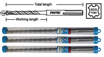  Mũi khoan bê tông Fixtec 10x110, 10x160mm, Mũi khoan 10x110, Mũi Khoan Bê Tông 160 