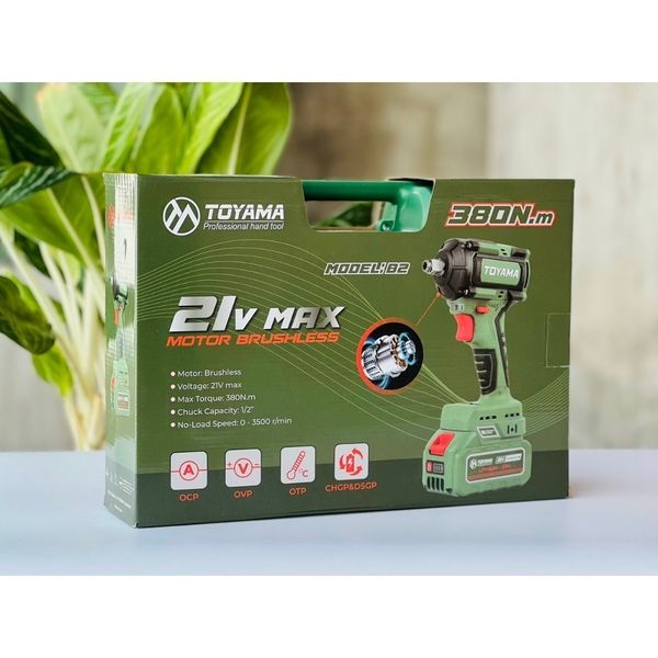 Máy Siết Bulong TOYAMA B-3 380nm, Máy Vặn Ốc TOYAMA, Siết Ốc Xe Máy 380nm, Máy Siết Bulong không chổi than, Máy vặn ốc Makita, Máy Vặn Ốc Pin Dewalt