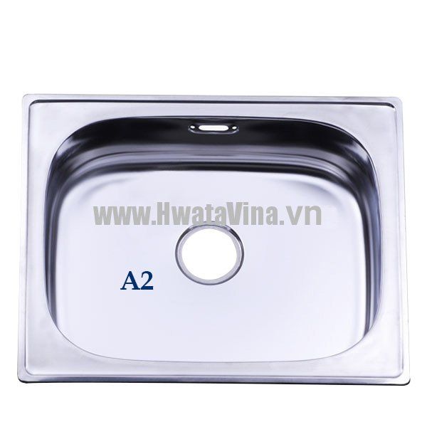 Chậu rửa inox đơn trung Hwata - A2