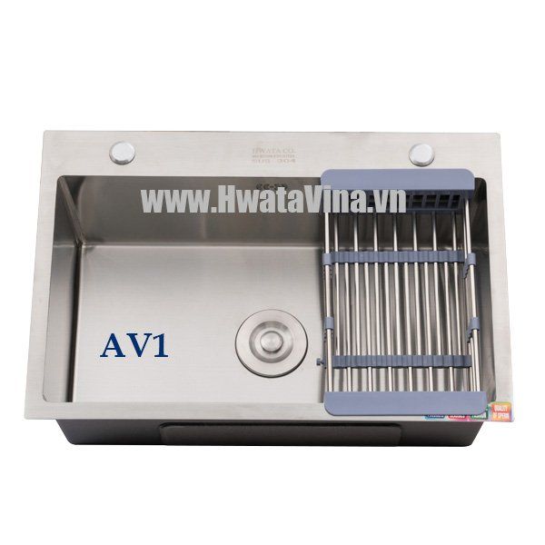 Chậu rửa inox một hộc vuông Hwata - AV1