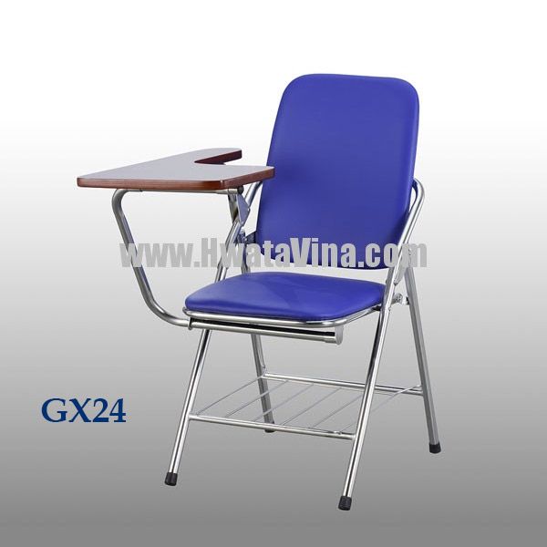 Ghế dựa inox Hwata xếp mặt simili có bàn - GX24