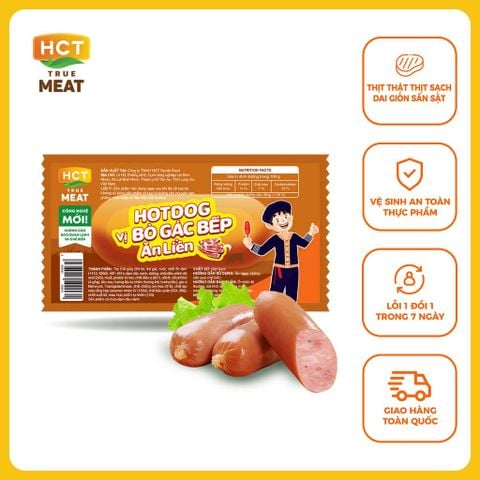  Hotdog vị Bò Gác Bếp ăn liền HCT True Meat 28g 