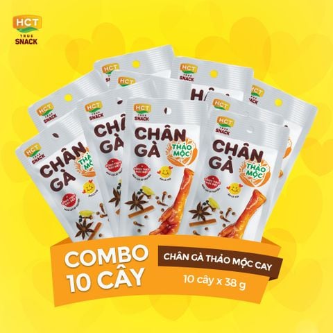  Combo 10 cây Chân gà thảo mộc cay ăn liền HCT True Meat 38gx10 