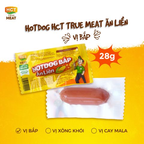  Combo 5 cây Xúc xích Hotdog ăn liền vị bắp HCT True Meat 28g x 5 cây 