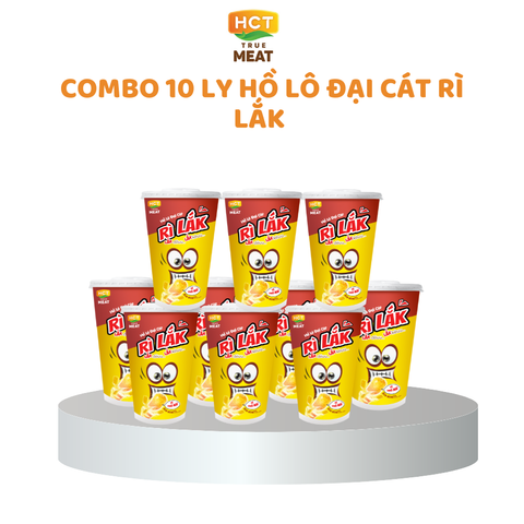  COMBO 10 Ly Hồ Lô Đại Cát Rì Lắk vị phô mai HCT True Meat 10x12g (mỗi ly được tặng 1 gói phô mai) 
