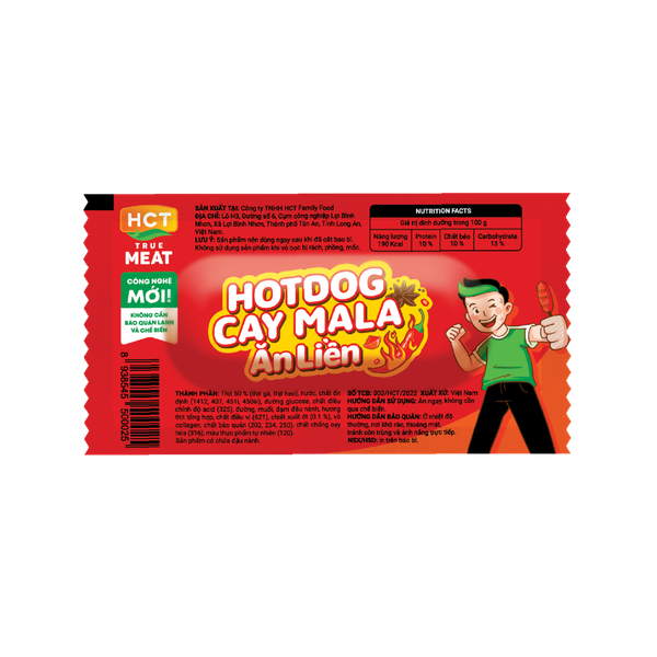  Hotdog cay Mala ăn liền HCT True Meat 28g 