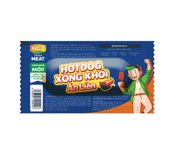  Hotdog xông khói ăn liền HCT True Meat 28g 