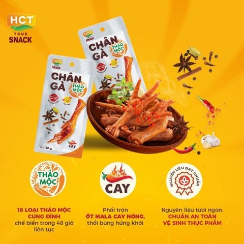  Combo 10 cây Chân gà thảo mộc cay ăn liền HCT True Meat 38gx10 