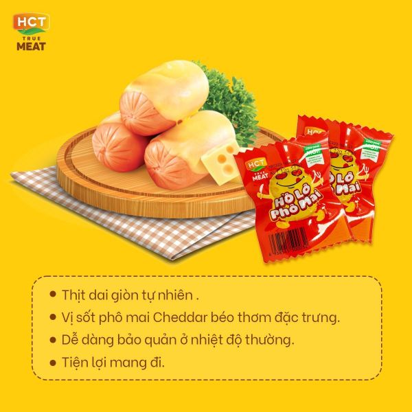  Hồ lô phô mai ăn liền HCT True Meat 12g 