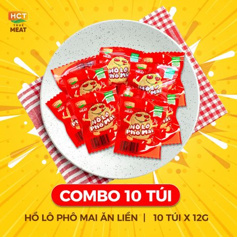  Combo 10 túi Hồ lô phô mai ăn liền HCT True Meat 