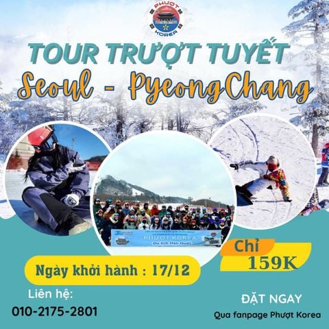 [17/12/2023] TOUR NỘI ĐỊA HÀN - SEOUL - KHU TRƯỢT TUYẾT 159K