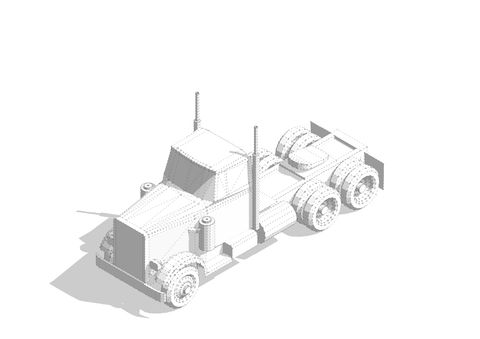  Revit Family: Container Carrier Semi Truck 