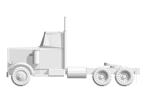  Revit Family: Container Carrier Semi Truck 