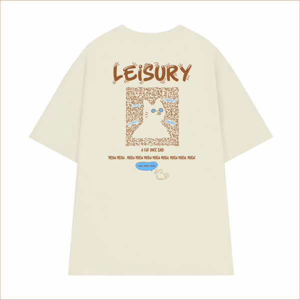  CAT QUOTE T-SHIRT / Cannoli Cream 