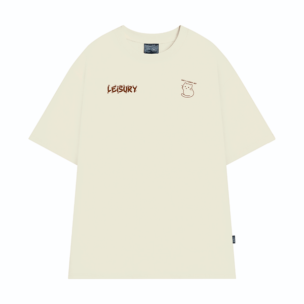  CAT QUOTE T-SHIRT / Cannoli Cream 