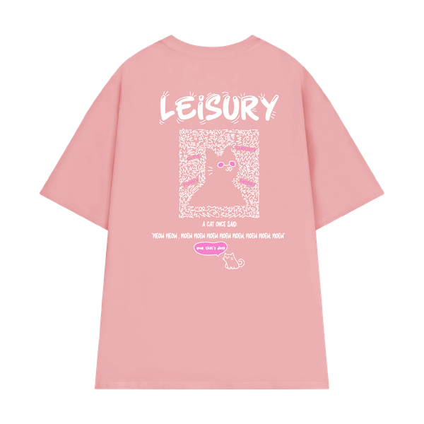  CAT QUOTE T-SHIRT / PINK 