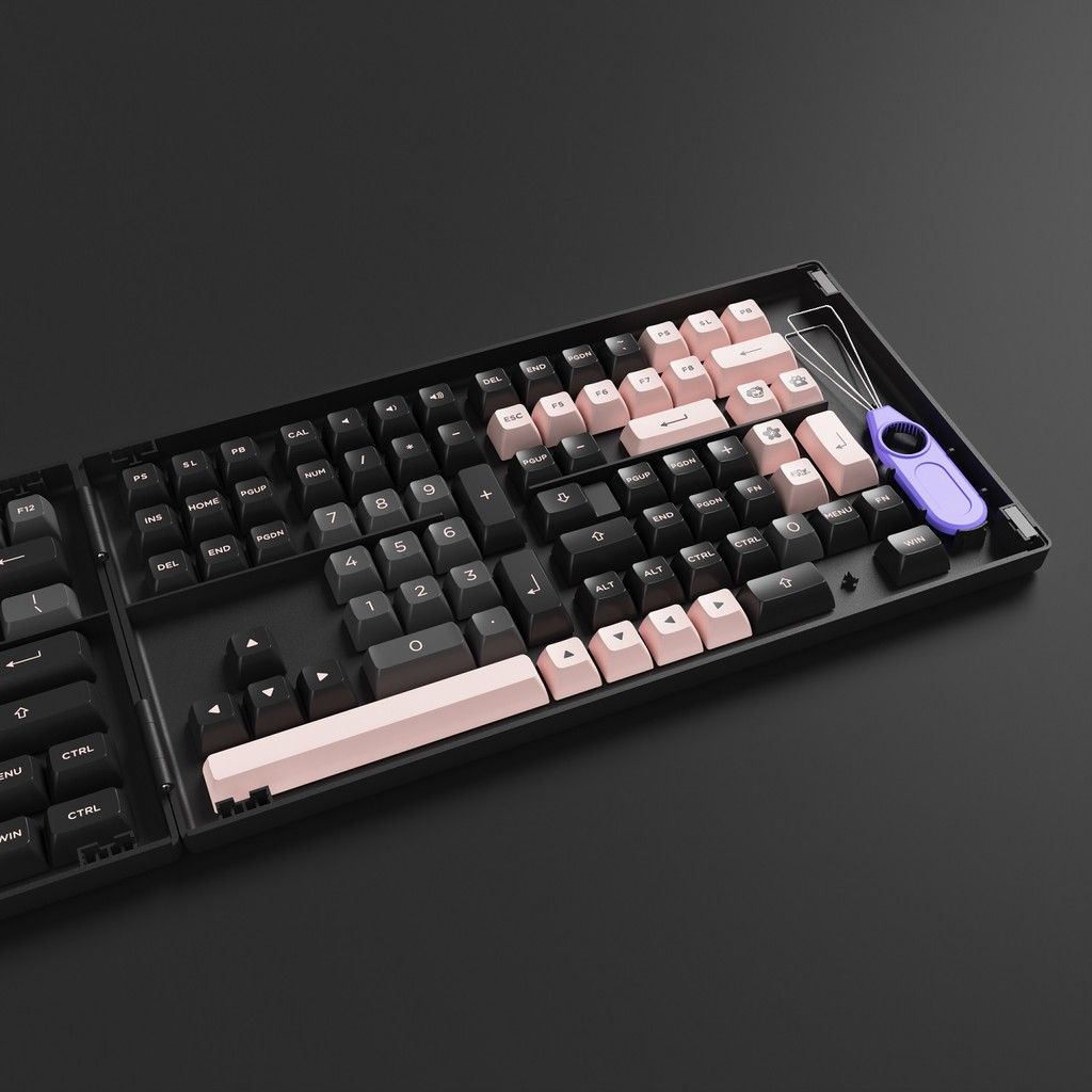  AKKO Keycap set – Black Pink (PBT Double-Shot/ASA profile/158 nút) 