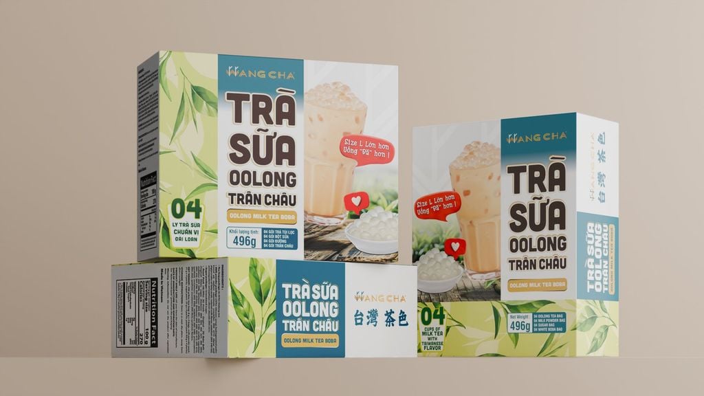 Hộp Trà Sữa Ôlong Wangcha Tiện Lợi - Trà Sữa Ôlong Thơm Ngon Có Trân Châu Ngọc Trai Đi Kèm