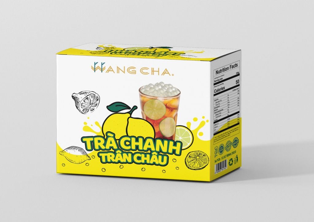 Hộp Trà Trái Cây Wangcha Tiện Lợi Vị Chanh - Trà ChanhThơm Ngon Có Trân Châu Ngọc Trai Đi Kèm