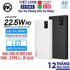 Sạc Dự Phòng 10000mah, 20000mah WK 121/123