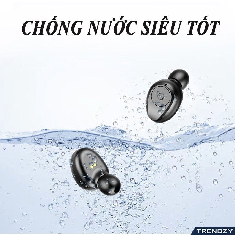 Tai nghe Bluetooth AMOI F9 TWS 5.0 bản QUỐC TẾ không dây cảm ứng chống nước IPX5, chống ồn tích hợp sạc dự phòng 2500mAh