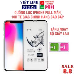 Kính cường lực 10D full màn hình tê giác Iphone