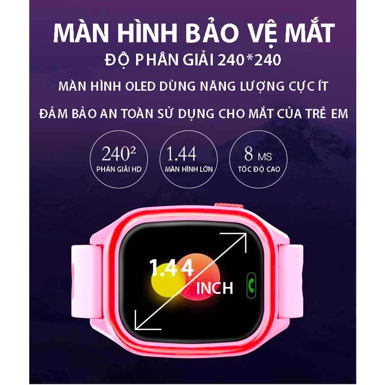 Đồng Hồ Thông Minh Trẻ Em Y85, định vị, nghe gọi 2 chiều