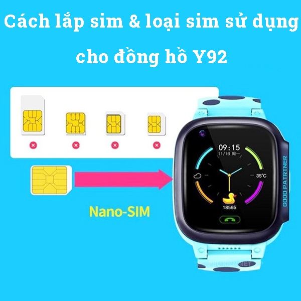 Đồng hồ định vị thông minh JVJ Y92 dành cho trẻ em - Hỗ trợ tiếng Việt, Kháng nước