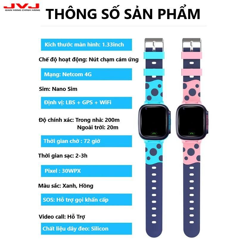 Đồng hồ thông minh trẻ em JVJ Y95 Định Vị GPS+Wifi, Gọi Video, Kết nối mạng 4G