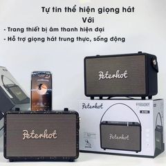 Loa Bluetooth Karaoke Peterhot A106W Kèm Micro Không Dây Âm Thanh Đỉnh Cao