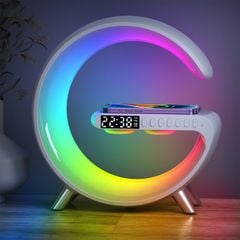 Loa bluetooth chữ G kèm sạc nhanh không dây 15W, đèn led RGB thông minh hỗ trợ giấc ngủ