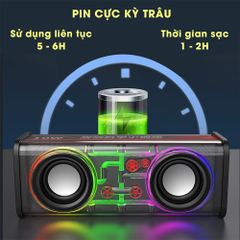 Loa Bluetooth 5.0 Mini V8 Đa Năng Công Suất Đèn Led RGB