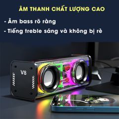 Loa Bluetooth 5.0 Mini V8 Đa Năng Công Suất Đèn Led RGB