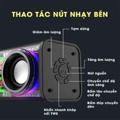 Loa Bluetooth 5.0 Mini V8 Đa Năng Công Suất Đèn Led RGB