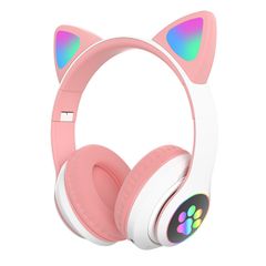 Tai nghe chụp tai STN-28, tai nghe bluetooth 5.0 mèo cute có microm, đèn LED RGB 12 chế độ EQ, âm bass mạnh