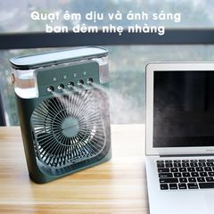 Quạt Điều Hòa Mini Cầm Tay Phun Sương Tích Hợp Đèn Led RGB Hẹn Giờ