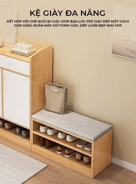 Kệ Giày Đa Năng 2 Tầng Gỗ MDF GAPI - GP322