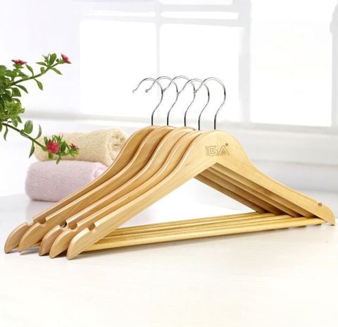 Bộ 5 Cái Móc Treo Quần Áo Đa Năng Gỗ Tự Nhiên GAPI - GN70